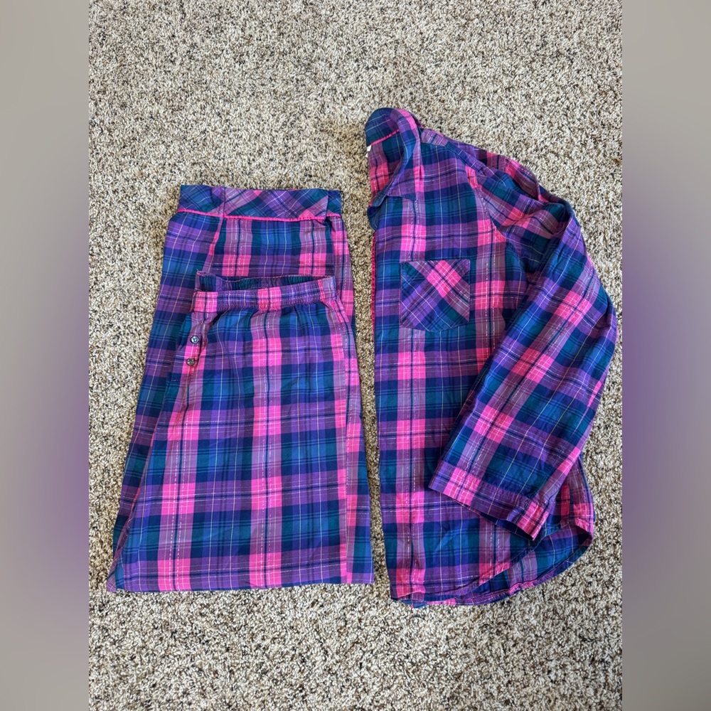 Victoria Secret Two-Piece Pajama Set in Pink and Navy